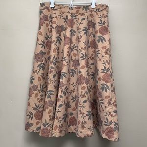 Pink Martini Tan Floral Circle Skirt